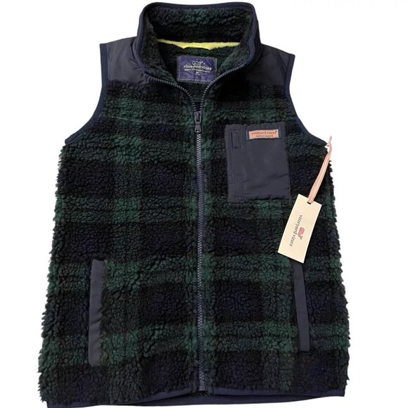 NWT Vineyard Vines Kids Girls Blackwatch Supershep Vest XS 5 - 6